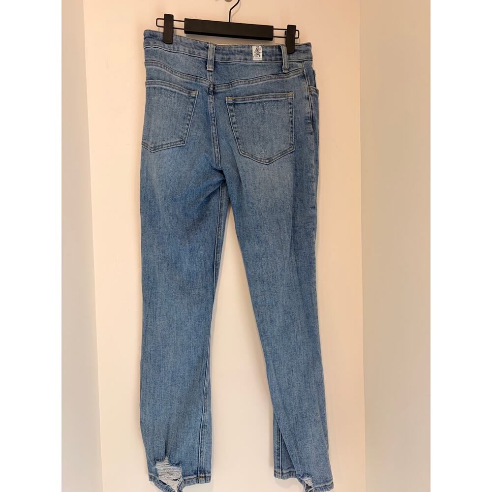 ALTAR'D STATE Distressed Straight Leg Jeans Light Wash Ripped Size 26 - Picture 5 of 5